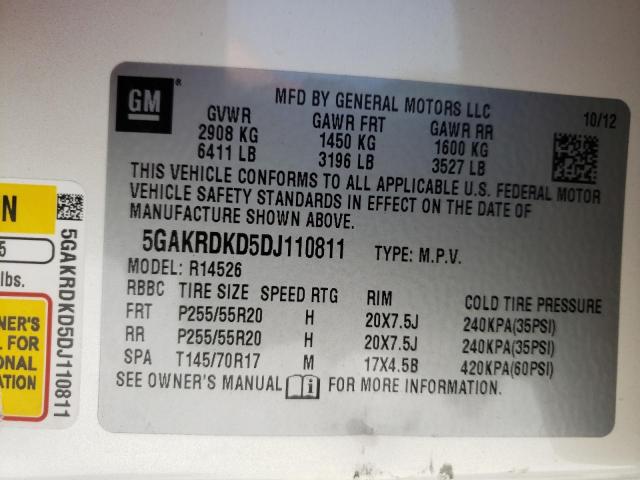 Photo 10 from auction – 2013 BUICK ENCLAVE with VIN 5GAKRDKD5DJ110811