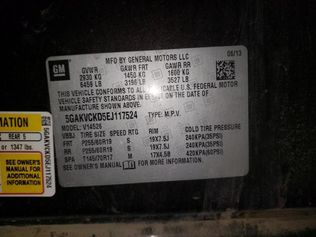 Photo 10 from auction – 2014 BUICK ENCLAVE with VIN 5GAKVCKD5EJ117524