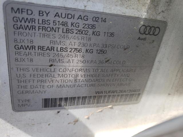 Photo 10 from auction – 2014 AUDI A4 ALLROAD with VIN WA1UFAFL2EA120403