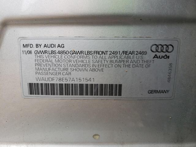 صورة رقم 10 من المزاد - 2007 AUDI A4 2.0T QU مع VIN WAUDF78E57A151541