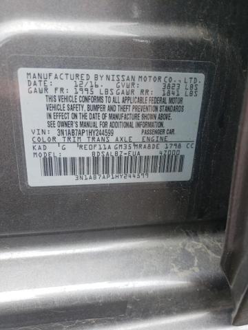 Photo 10 from auction – 2017 NISSAN SENTRA S with VIN 3N1AB7AP1HY244599