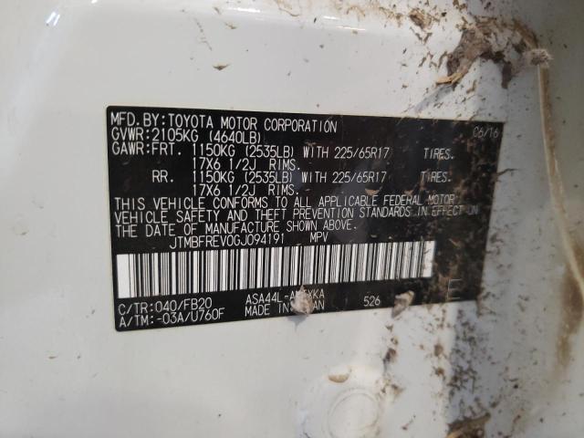 Photo 10 from auction – 2016 TOYOTA RAV4 LE with VIN JTMBFREV0GJ094191