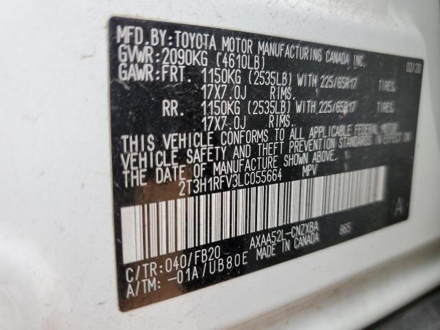 Photo 10 from auction – 2020 TOYOTA RAV4 LE with VIN 2T3H1RFV3LC055664