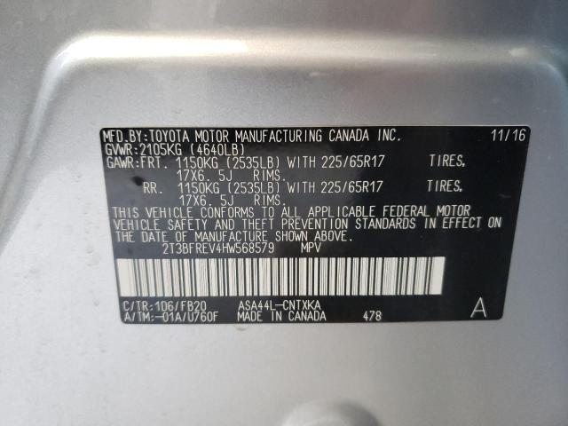 Photo 10 from auction – 2017 TOYOTA RAV4 LE with VIN 2T3BFREV4HW568579