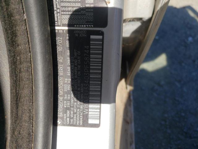 Photo 10 from auction – 2003 BMW 325 XI with VIN WBAEU33403PF58744