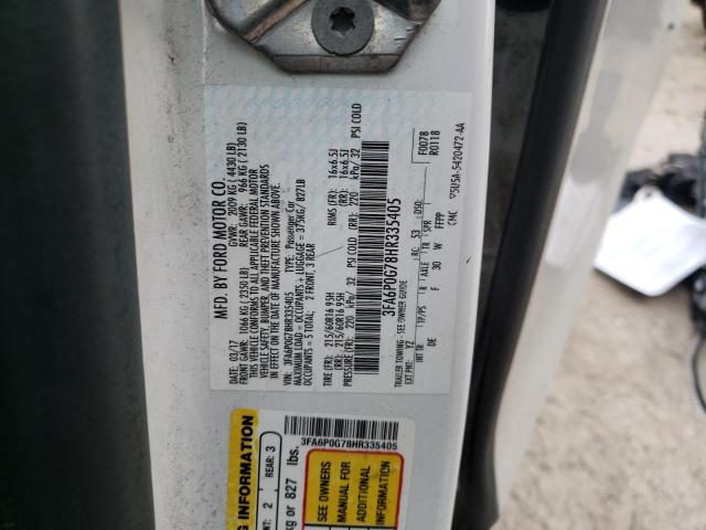 Photo 10 from auction – 2017 FORD FUSION S with VIN 3FA6P0G78HR335405