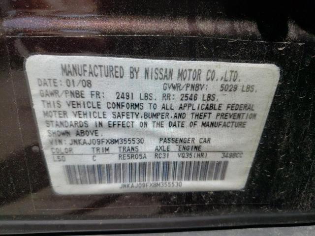 Photo 10 from auction – 2008 INFINITI EX35 BASE with VIN JNKAJ09FX8M355530