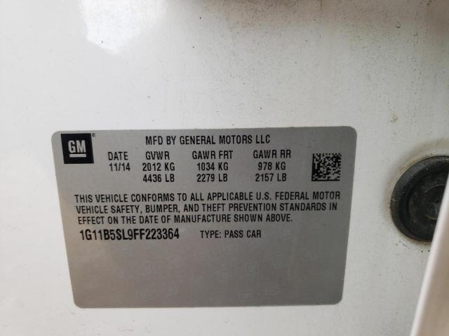 Photo 10 from auction – 2015 CHEVROLET MALIBU LS with VIN 1G11B5SL9FF223364