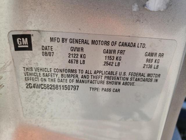 Photo 10 from auction – 2008 BUICK LACROSSE C with VIN 2G4WC582581150797