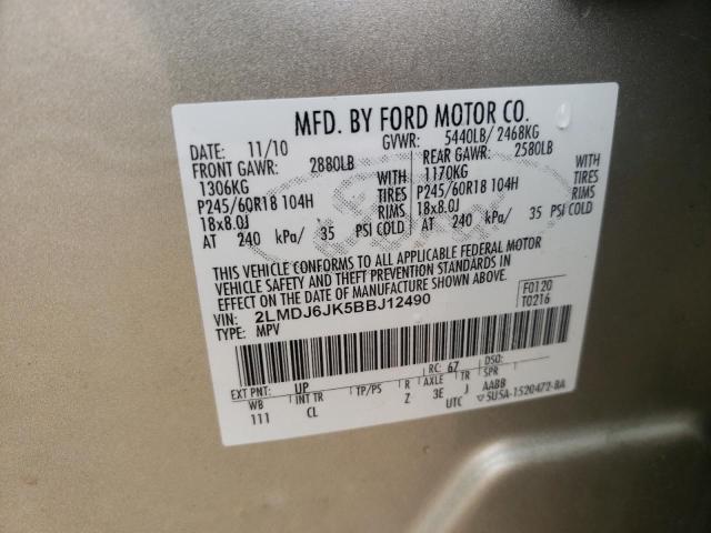 Photo 10 from auction – 2011 LINCOLN MKX with VIN 2LMDJ6JK5BBJ12490