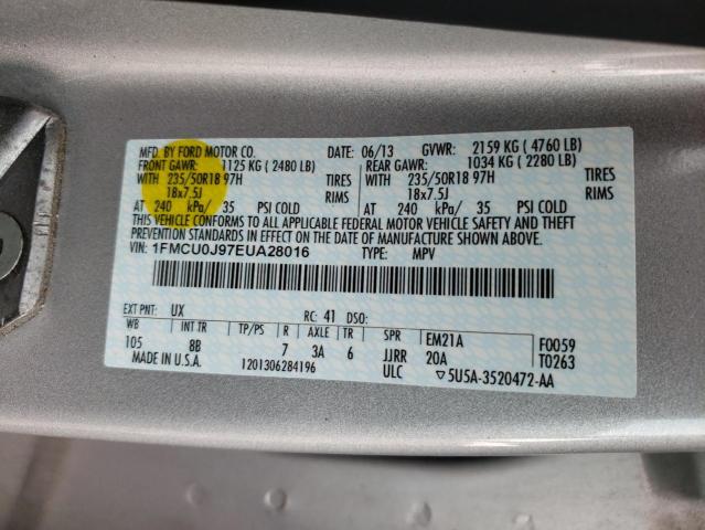 Photo 10 from auction – 2014 FORD ESCAPE TIT with VIN 1FMCU0J97EUA28016