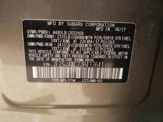 Photo 10 from auction – 2018 SUBARU FORESTER 2 with VIN JF2SJAWC7JH433641