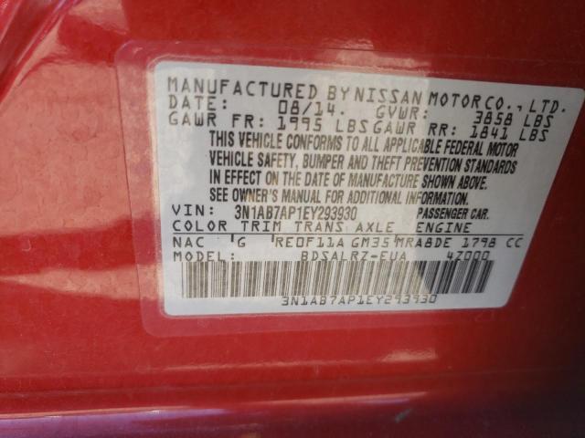 Photo 10 from auction – 2014 NISSAN SENTRA S with VIN 3N1AB7AP1EY293930