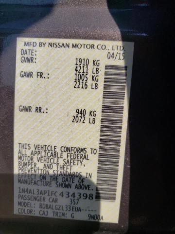 Photo 10 from auction – 2015 NISSAN ALTIMA 2.5 with VIN 1N4AL3AP1FC434398