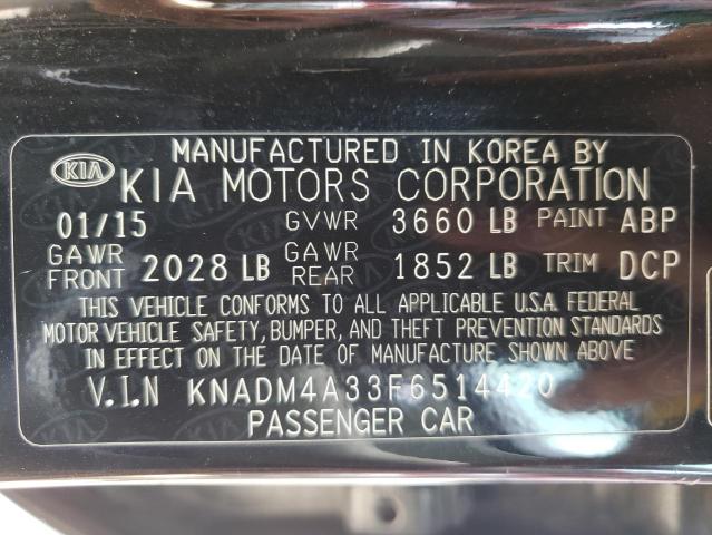 Photo 10 from auction – 2015 KIA RIO LX with VIN KNADM4A33F6514420