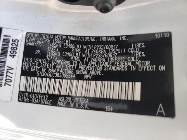 Photo 10 from auction – 2011 TOYOTA SIENNA BAS with VIN 5TDKA3DC3BS005544