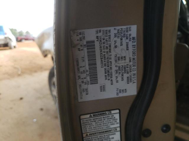 Photo 10 from auction – 2003 FORD EXPLORER X with VIN 1FMZU62KX3ZB40212