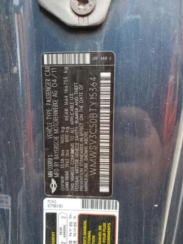 Photo 10 from auction – 2011 MINI COOPER S with VIN WMWSV3C50BTY15364