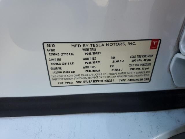 Photo 10 from auction – 2013 TESLA MODEL S with VIN 5YJSA1CPXDFP05321