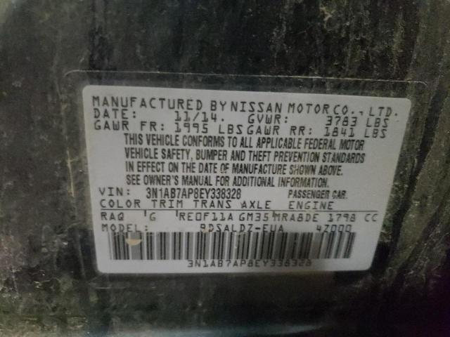 Photo 10 from auction – 2014 NISSAN SENTRA S with VIN 3N1AB7AP8EY338328