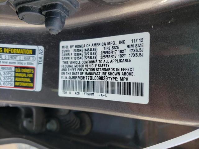 Photo 10 from auction – 2013 HONDA CR-V EXL with VIN 5J6RM3H77DL009839