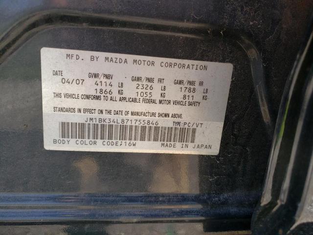 Photo 10 from auction – 2007 MAZDA SPEED 3 with VIN JM1BK34L871755846