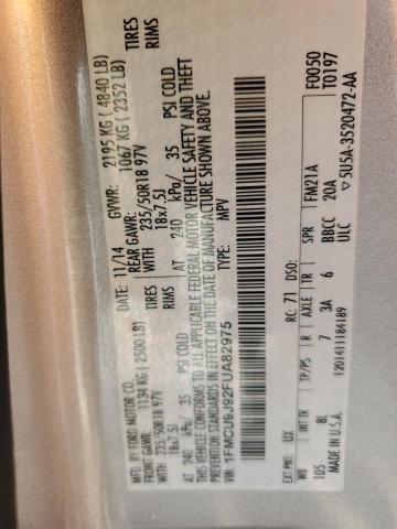 Photo 10 from auction – 2015 FORD ESCAPE TIT with VIN 1FMCU9J92FUA82975