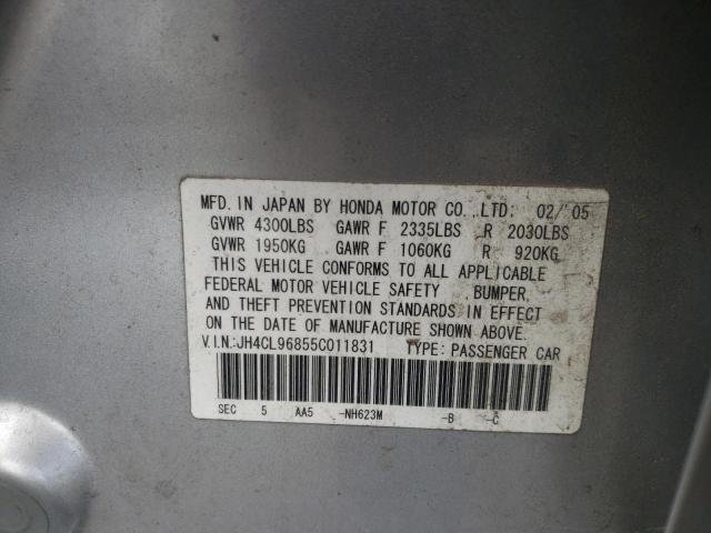 Photo 10 from auction – 2005 ACURA TSX with VIN JH4CL96855C011831