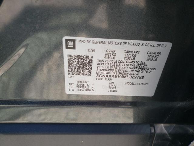 Photo 10 from auction – 2021 CHEVROLET EQUINOX LT with VIN 3GNAXKEV4ML329798