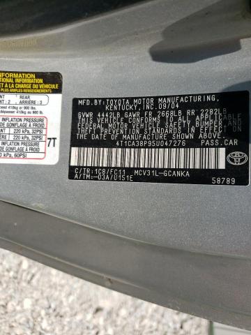 Photo 10 from auction – 2005 TOYOTA CAMRY with VIN 4T1CA38P95U047276