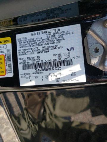 Photo 10 from auction – 2017 FORD FUSION SE with VIN 3FA6P0PU9HR270232