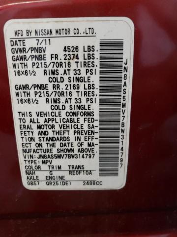 Photo 10 from auction – 2011 NISSAN ROGUE S with VIN JN8AS5MV7BW314797