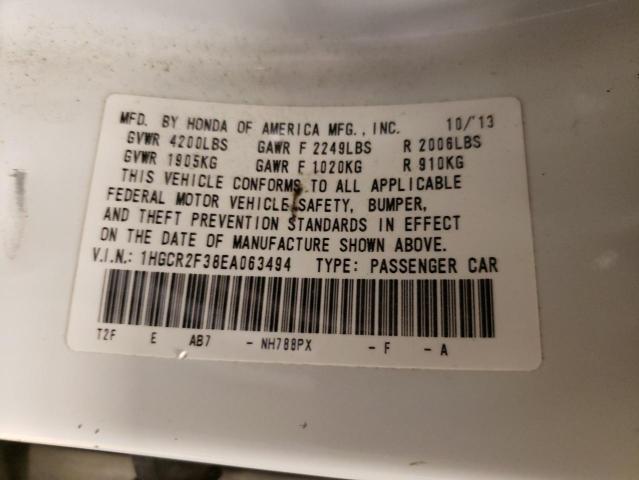 Photo 10 from auction – 2014 HONDA ACCORD with VIN 1HGCR2F38EA063494
