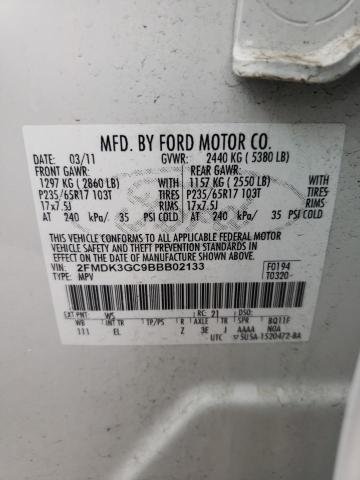 Photo 10 from auction – 2011 FORD EDGE SE with VIN 2FMDK3GC9BBB02133