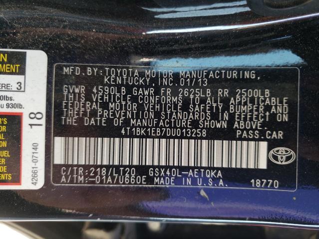 Photo 10 from auction – 2013 TOYOTA AVALON BAS with VIN 4T1BK1EB7DU013258