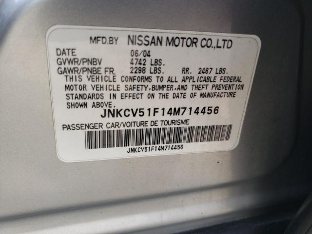 Photo 10 from auction – 2004 INFINITI G35 with VIN JNKCV51F14M714456