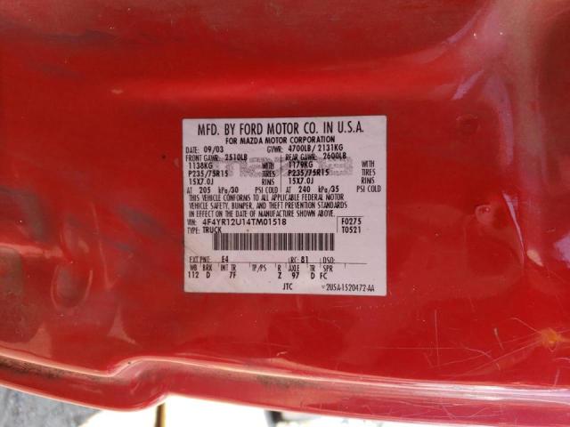 Photo 10 from auction – 2004 MAZDA B3000 with VIN 4F4YR12U14TM01518