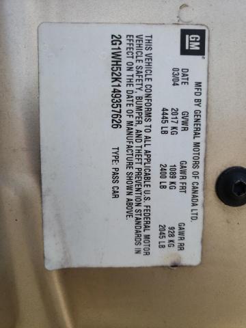 Photo 10 from auction – 2004 CHEVROLET IMPALA with VIN 2G1WH52K149357626