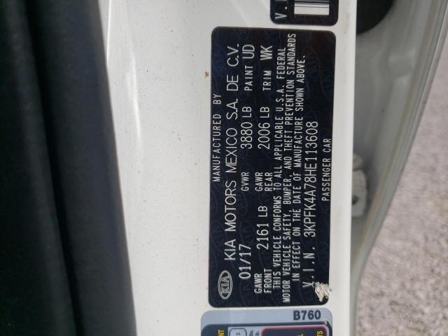 Photo 10 from auction – 2017 KIA FORTE LX with VIN 3KPFK4A78HE113608