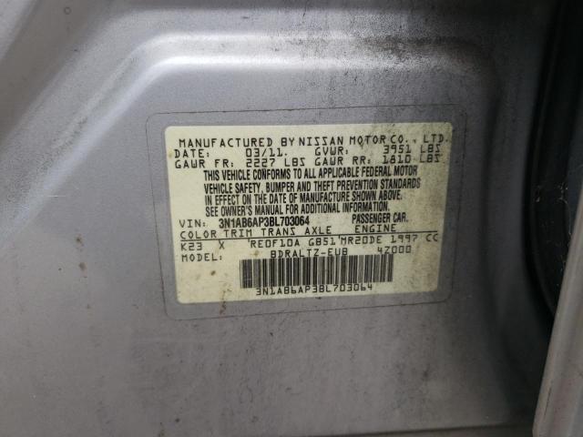 Photo 10 from auction – 2011 NISSAN SENTRA 2.0 with VIN 3N1AB6AP3BL703064