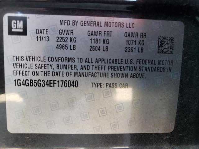 Photo 10 from auction – 2014 BUICK LACROSSE with VIN 1G4GB5G34EF176040
