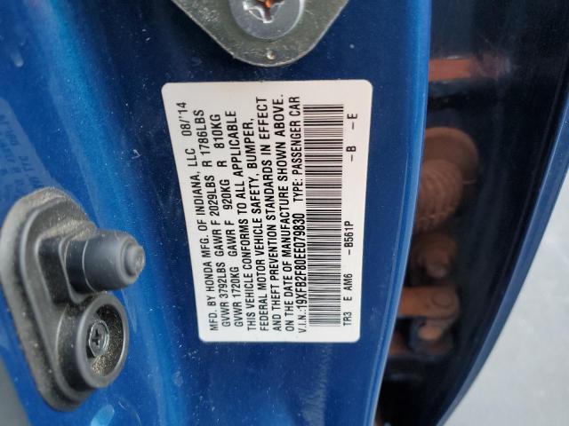 Photo 10 from auction – 2014 HONDA CIVIC EX with VIN 19XFB2F80EE079830