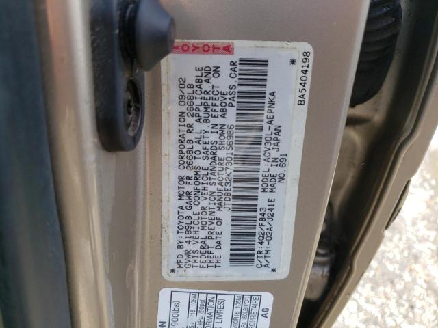 Photo 10 from auction – 2003 TOYOTA CAMRY LE with VIN JTDBE32K730156986
