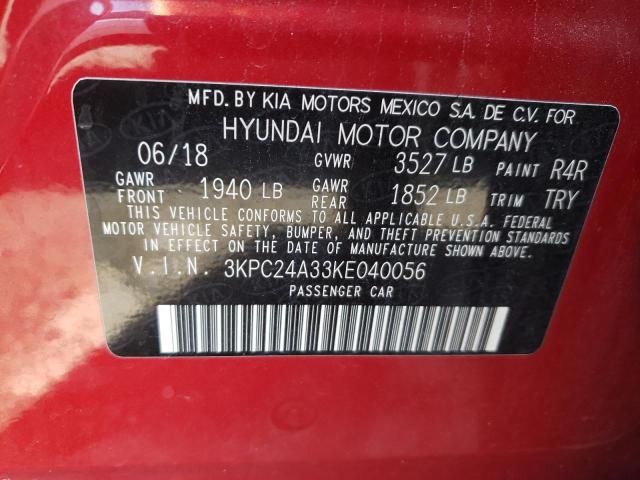 Photo 10 from auction – 2019 HYUNDAI ACCENT SE with VIN 3KPC24A33KE040056