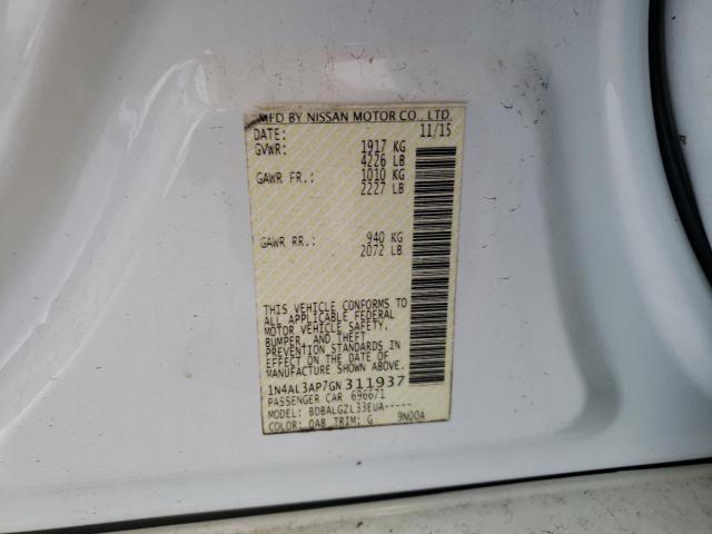 Photo 10 from auction – 2016 NISSAN ALTIMA 2.5 with VIN 1N4AL3AP7GN311937