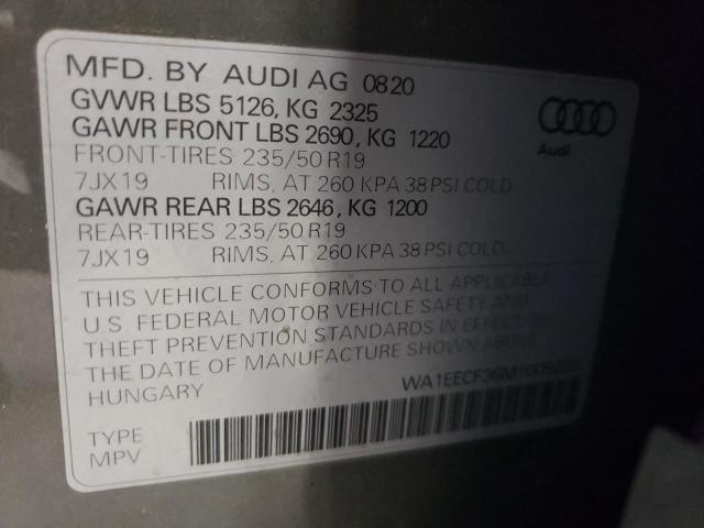 Photo 10 from auction – 2021 AUDI Q3 with VIN WA1EECF36M1009225