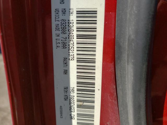 Photo 10 from auction – 2007 DODGE CALIBER SX with VIN 1B3HB48B47D521379