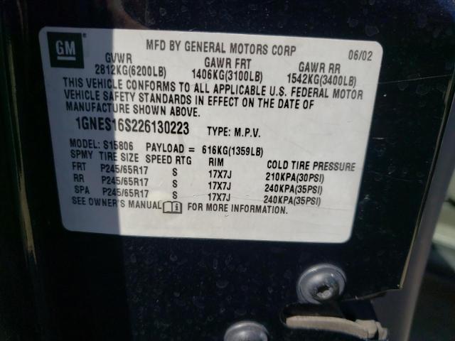 Photo 10 from auction – 2002 CHEVROLET TRAILBLAZE with VIN 1GNES16S226130223