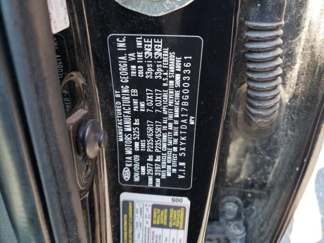 Photo 10 from auction – 2011 KIA SORENTO BA with VIN 5XYKTDA17BG003361