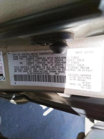Photo 10 from auction – 2004 LEXUS GX 470 with VIN JTJBT20X540037282